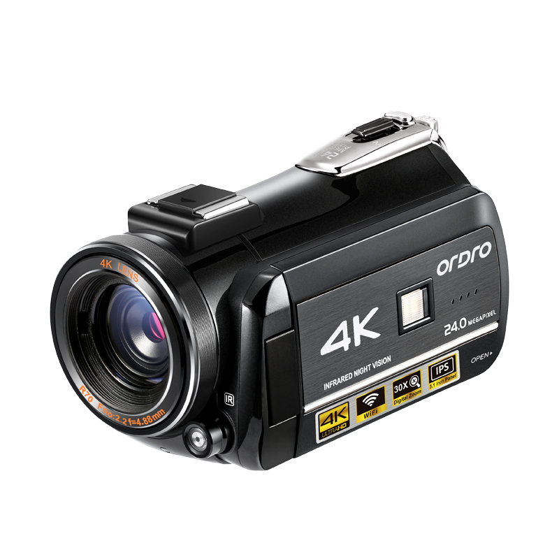 ORDRO 4K WiFi Digital Video Camera AC3 Ultra HD 60FPS Infrared Camcorder With 30X Digital Zoom & IR Remote Controlled