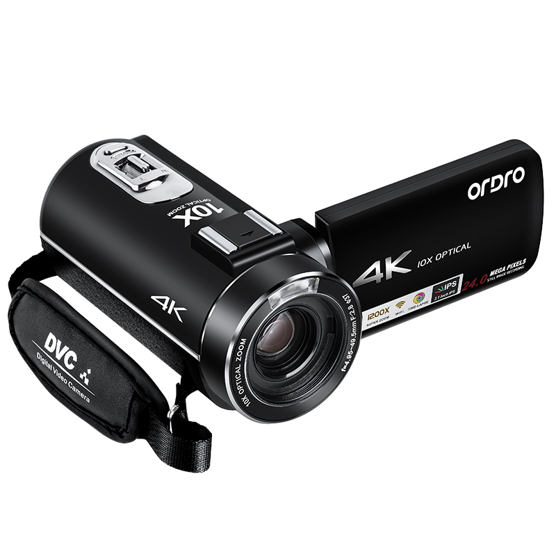 ORDRO HDR-AC7 YouTube Live Stream Camcorder Video Cameras FHD 24MP 120X Digtal Zoom 10X Optical WiFi IPS Touch Screen Kit